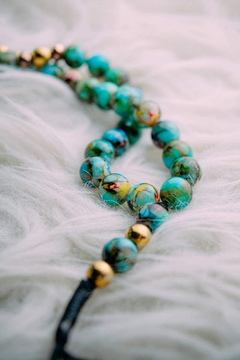 Turquoise and gold necklace